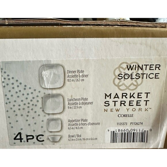 Market Street New York
by Corelle Winter Solstice 4-Piece Square Place Setting - Picture 2 of 2